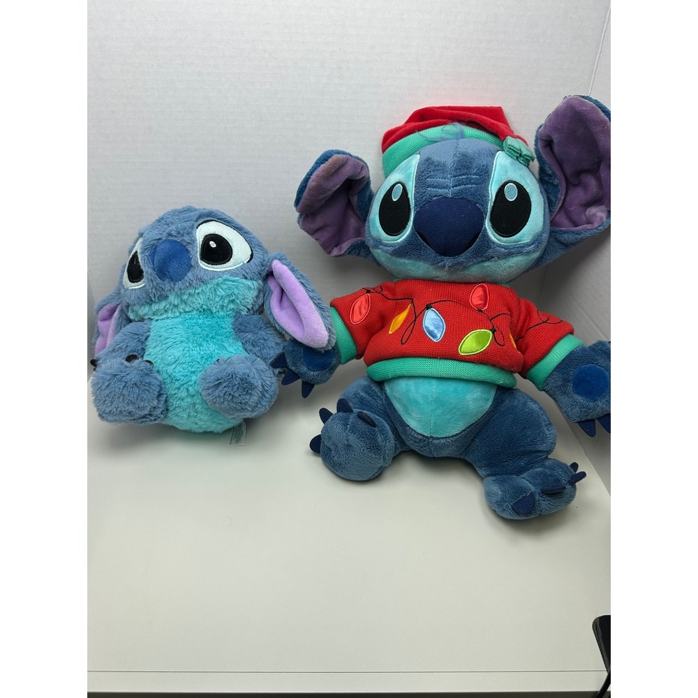 Disney Lilo & Stitch Plush Lot of 4 Christmas Sweater Bunny Holiday Lights Toy - Picture 3 of 11